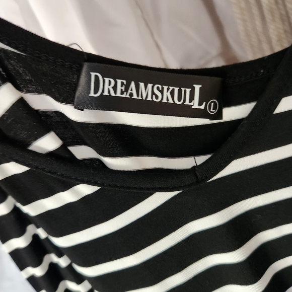 Women's black and white striped romper - Picture 2 of 2